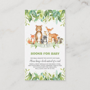 Woodland Animals Greenery Forest Boy Bring a Book Enclosure Card