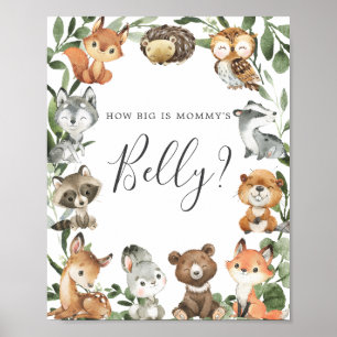 Woodland Animals Guess How Big is Mummy Belly Game Poster
