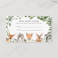 Woodland Animals Guess How Many Socks Card