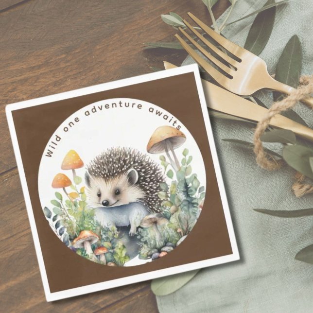 Woodland Animals Hedgehog Partyware Decor Dining Napkin (Creator Uploaded)