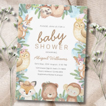 Woodland Animals Jungle Party Baby Shower