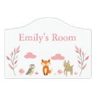 Woodland Animals Kids/Baby Room Door Sign