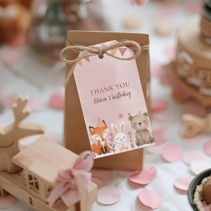 "Woodland Animals Kids Birthday  Gift Tags