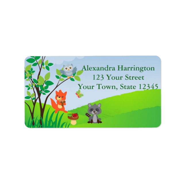 Woodland Animals Label (Front)
