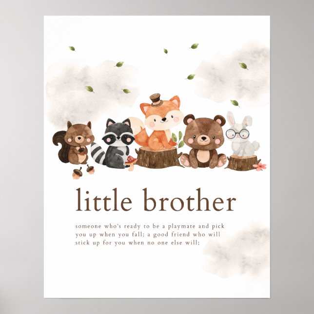 Woodland Animals Little Brother Definition Poster (Front)