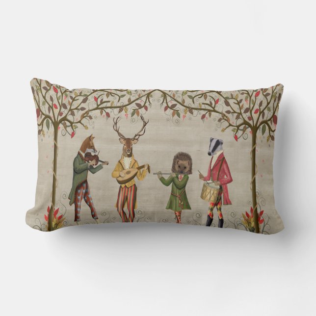 Woodland Animals Minstrel Group Lumbar Cushion (Front)