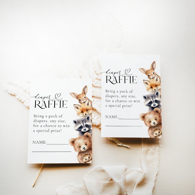 Woodland Animals Modern Baby Shower Diaper Enclosure Card (Creator Uploaded)