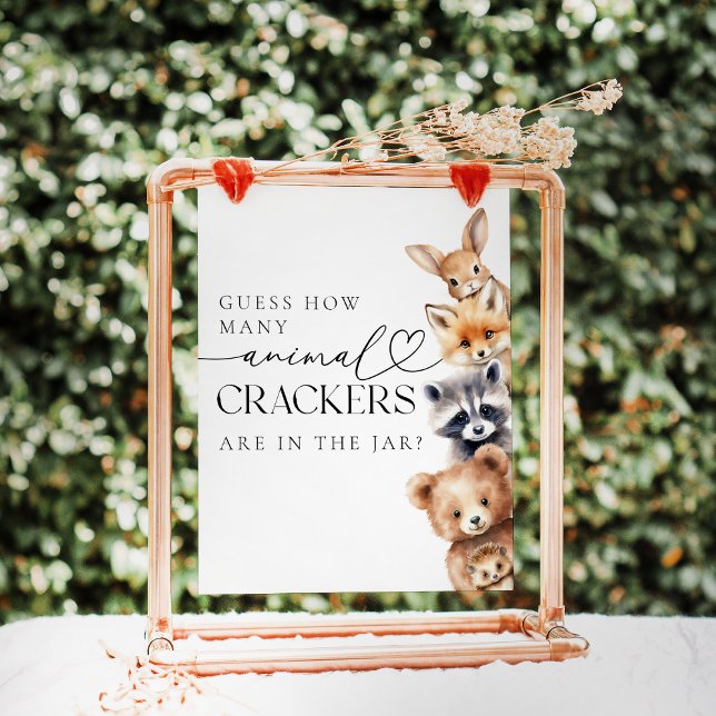 Woodland Animals Modern Baby Shower Game Poster (Creator Uploaded)