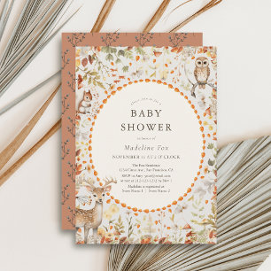 Woodland Animals Mushroom Forest Baby Shower Invitation