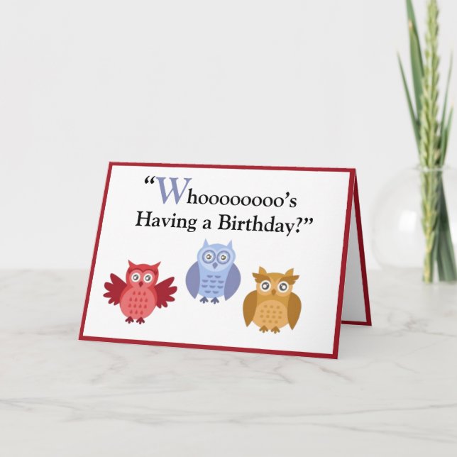 Woodland Animals Name Modern Kids Birthday Card (Front)
