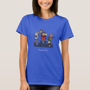 Woodland Animals Number One! Gift Podium Art T-Shirt