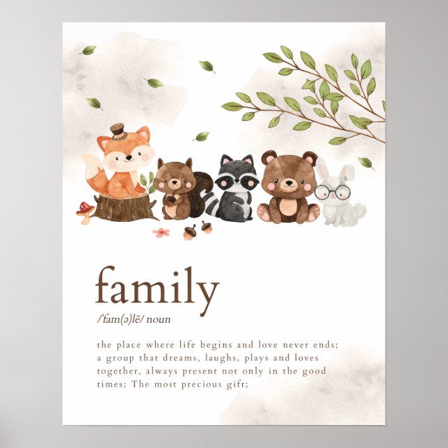 Woodland Animals Nursery Family Poster (Front)