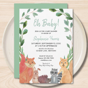 Woodland Animals Oh Baby Baby Shower Invitation