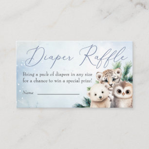 Woodland Animals Oh Baby Winter Diaper Raffle Enclosure Card