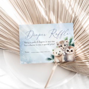 Woodland Animals Oh Baby Winter Diaper Raffle Enclosure Card