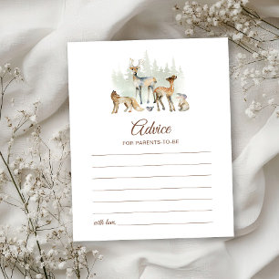 Woodland Animals Parents-to-be Advice Card