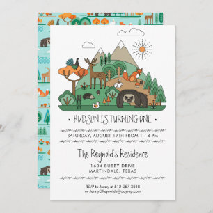 Woodland Animals Party Invitation