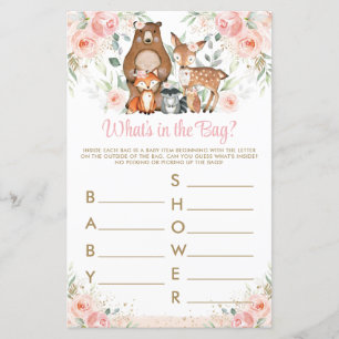 Woodland Animals Pink Floral What's In the Bag