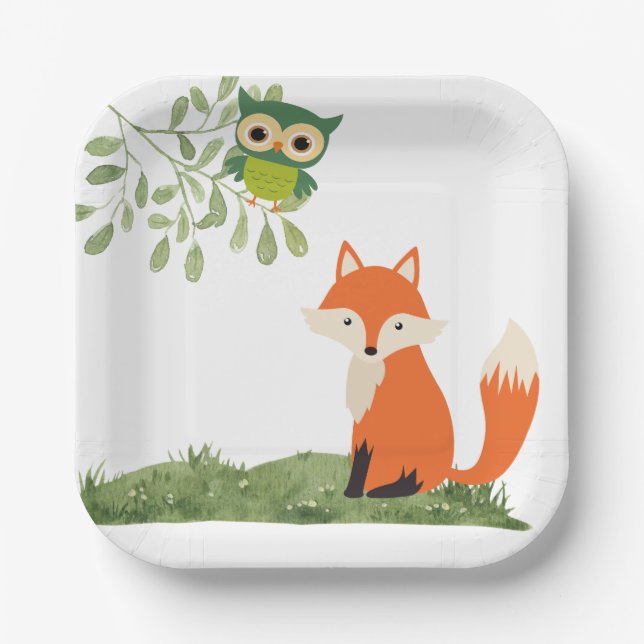 Woodland Animals Plates (Front)