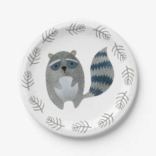 Woodland Animals Racoon Paper Plates