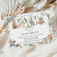 Woodland Animals Sage Greenery Neutral Baby Shower