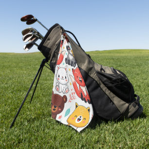 Woodland Animals Seamless Golf Towel