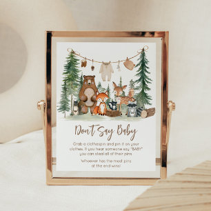 Woodland Animals Shower Don't Say Baby Sign