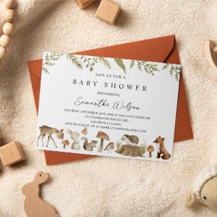 Woodland Animals Spring Baby Shower Invitation
