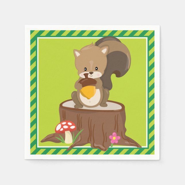 Woodland Animals | Squirrel Napkin (Front)