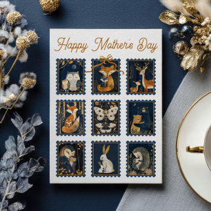 Woodland Animals Stamp Pack Happy Mother's Day Card