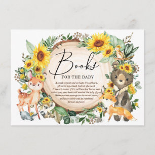 Woodland Animals Sunflower Greenery Books for Baby Enclosure Card