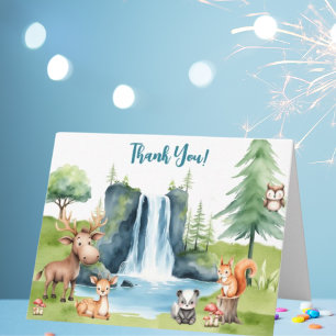 Woodland Animals Thank You Baby Shower Card