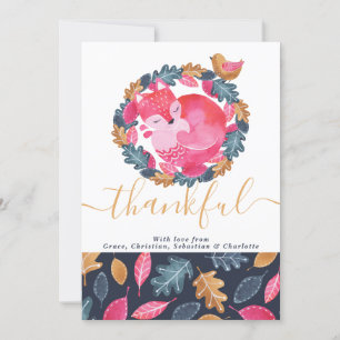 Woodland Animals Thanksgiving Holiday Card