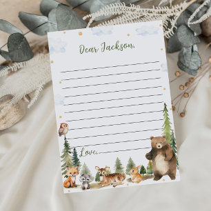 Woodland Animals Time Capsule Note Message Card