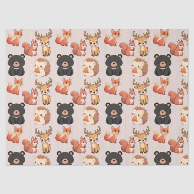 Woodland Animals Tissue Paper (Front)