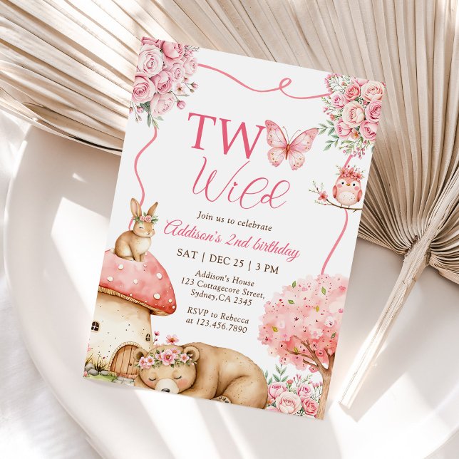 Woodland Animals Two Wild 2nd Birthday Invitation (Creator Uploaded)