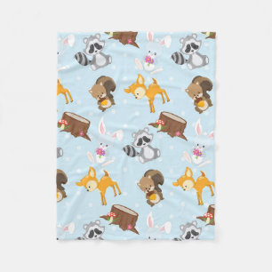 Woodland Animals unisex baby fleece blanket