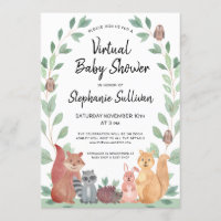 Woodland Animals Virtual Baby Shower