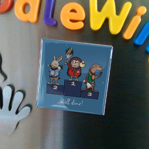 Woodland Animals Well Done Gift Podium Artwork Magnet