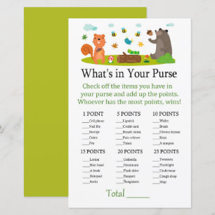 Woodland animals What's in your purse game