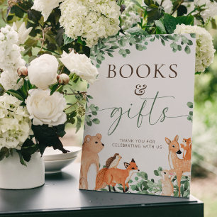 Woodland Animals White Books and Gifts Sign