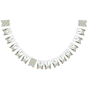 Woodland Animals Wild One Birthday Banner Sign