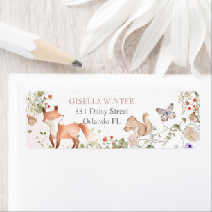 Woodland Animals Wildflower Baby Shower Address
