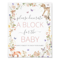 Woodland Animals Wildflower Decorate a Block Game