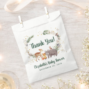 Woodland Animals Winter Baby Shower Favour Bags