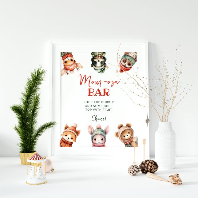 Woodland Animals Winter Mum-osa Bar Poster (Creator Uploaded)