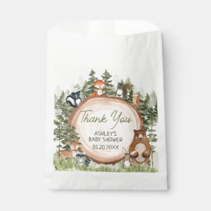 Woodland Animals Wood Slice Baby Shower Favour Bags