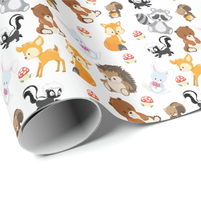 Woodland Animals Wrapping Paper (Roll Corner)