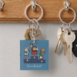 Woodland Animals You're the best! Gift Podium Art Key Ring
