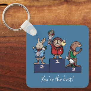 Woodland Animals You're the best! Gift Podium Art Key Ring